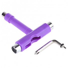 image of MULTIFUNCTIONAL SKATEBOARD T-TOOL SPANNER SKATE ALL IN ONE REFIT FIX TOOL (PURPLE) -