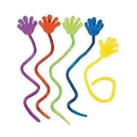 image of STICKY GLITTER HAND STYLE STRESS RELIEVER SQUISHY TOY FOR OFFICE WORKER - 5PCS (COLORMIX) -