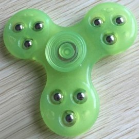 image of 9 BEADS FINGERTIP STRESS RELIEF TOY FINGER GYRO SPINNER (CRYSTAL GREEN) -