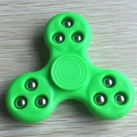 image of 9 BEADS FINGERTIP STRESS RELIEF TOY FINGER GYRO SPINNER (NEON GREEN) -