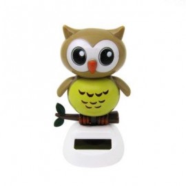 image of SOLAR ENERGY SHAKING OWL HOUSE DECORATION CHRISTMAS GIFT (BROWN) -