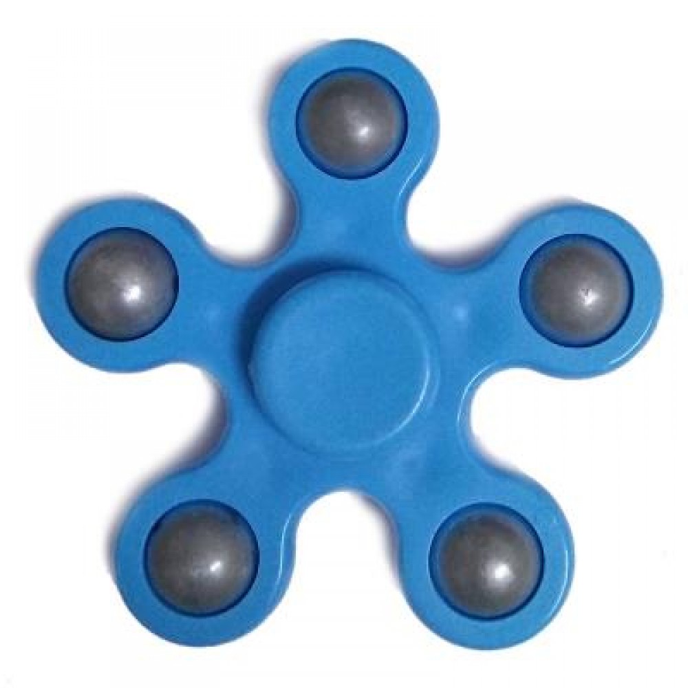 FLOWER SHAPE STRESS RELIEF TOY HAND SPINNER FINGER GYRO (BLUE) - FLOWER SHAPE STRESS RELIEF TOY HAND SPINNER FINGER GYRO (BLUE) -