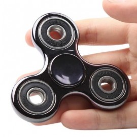 image of PLASTIC FINGER GYRO STRESS RELIEF TOY EDC FIDGET SPINNER (BLACK) -