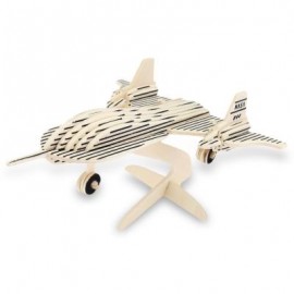 image of SEALAND WP - 115 WOODEN 3D BLACK BIRD AIRCRAFT MODEL SIMULATION CONSTRUCTION KIT TOY (APRICOT) -