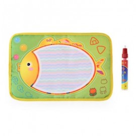 image of MAGIC CARTOON FISH WATER DRAWING WRITING MAT TOY WITH WATERCOLOR PEN FOR KIDS (COLORMIX) -