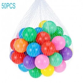 image of COLORFUL SOFT ELASTIC PLASTIC OCEAN BALL TOY 50PCS 5.5CM (COLORMIX) 0