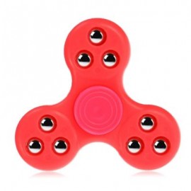 image of GYRO STRESS RELIEVER PRESSURE REDUCING TOY WITH NINE BEAD DECOR FOR OFFICE WORKER (RED) -