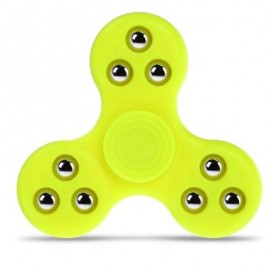 image of GYRO STRESS RELIEVER PRESSURE REDUCING TOY WITH NINE BEAD DECOR FOR OFFICE WORKER (YELLOW) -