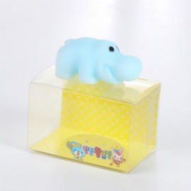 image of MINI CARTOON HIPPO TPR ANIMAL SQUISHY TOY FUNNY STRESS RELIEVER DECORATION GIFT (BLUE) -