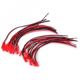image of GENUINE 150MM JST CONNECTOR PLUG CABLE FOR RC BEC LIPO BATTERY (10 PAIRS) (RED) -