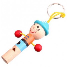 image of 1PC MINI CARTOON WHISTLE WOODEN BABY KID MUSICAL DEVELOPMENT TOY (COLORMIX) -