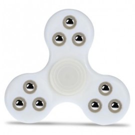 image of GYRO STRESS RELIEVER PRESSURE REDUCING TOY WITH NINE BEAD DECOR FOR OFFICE WORKER (WHITE) -