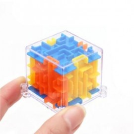 image of MINI 3D MAZE MAGIC CUBE PUZZLE SPEED GAME LABYRINTH BALL EDUCATIONAL TOYS (YELLOW) 0
