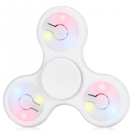 image of MULTI-COLOR PUSH BUTTON LED TRI-WING ABS FIDGET SPINNER WITH THREE FLASHING MODES FUNNY STRESS RELIEVER ADULT FIDGETING TOY -