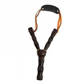 image of BAMBOO STYLE WOOD SLING SHOT WOODEN TOYS SLINGSHOT CATAPULT HUNTING (TAN) 0