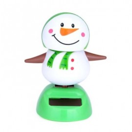 image of NOVELTY SOLAR POWERED DANCING SNOWMAN TOY CHRISTMAS GIFT CAR DESK ORNAMENT DECORATION (COLORMIX) -
