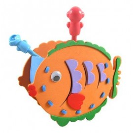 image of KID STEREOSCOPIC STICKER PEN CONTAINER HANDMADE STICKUP EDUCATIONAL TOY (ORANGE) FISH