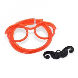 image of FUNNY DIY DRINKING GLASSES STRAW WITH MUSTACHE FOR PARTY (RED) -