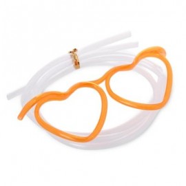 image of FUNNY HEART SHAPE DIY DRINKING GLASSES STRAW FOR PARTY (ORANGE RED) -