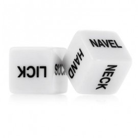 image of 1 PAIR OF HUMOUR SEX DICE GAMBLING FUN TOYS FOR COUPLES ROMANCE EROTIC CRAPS DICE PIPE (WHITE) -