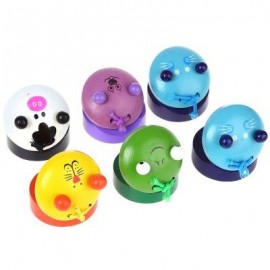 image of 1PCS CHILDREN WOODEN CASTANET MUSICAL INSTRUMENT CARTOON ANIMAL PRESCHOOL EDUCATION TOY (COLORMIX) -