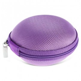 image of MULTI-FUNCTION MINI NYLON ROUND FIDGET SPINNER BOX FOR KEYCHAIN RING (PURPLE) -
