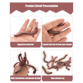 image of CENTIPEDE STYLE INSECT JOKE TOY SCARY TRICK BUG FOR PARTY - 1PC / SET (BROWN) -