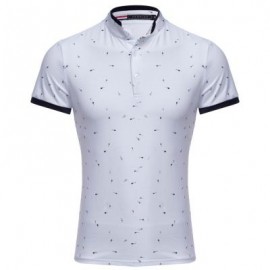 image of CASUAL PATTERN PRINTED SLIM FIT MALE SHORT SLEEVE SHIRT (WHITE M/L/XL/2XL/3XL) M