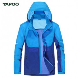 image of TAPOO CASUAL NEW STYLE LETTER PRINT COLOR BLOCK MALE HOODED ULTRA THIN COAT M