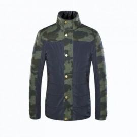 image of STAND COLLAR CAMO PATTERN SPLICED JACKET ODM DESIGNER (CAMOUFLAGE S/M/L/XL/XXL) L