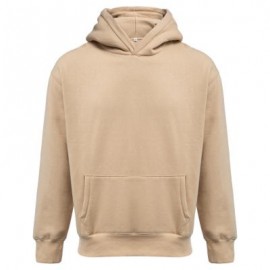 image of CASUAL POCKET DESIGN SOLID COLOR LONG SLEEVE HOODIES FOR MEN (KHAKI, SIZE M/L/XL/2XL) M