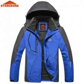 image of RYANGDANE OUTDOOR MEN JACKET WINDBREAKER WATER-RESISTANT SPORT COAT CAMPING CLIMBING OUTERWEAR (SAPPHIRE BLUE) 3XL