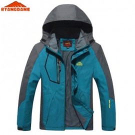 image of RYANGDANE OUTDOOR MEN JACKET WINDBREAKER WATER-RESISTANT SPORT COAT CAMPING CLIMBING OUTERWEAR (LAKE BLUE) 3XL
