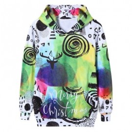 image of TIE DYE CHRISTMAS SCRAWL PRINT PULLOVER HOODIE (COLORMIX) 2XL