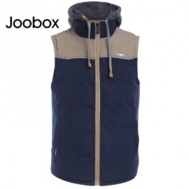 image of JOOBOX STYLISH COLOR BLOCK DESIGN ZIPPER DETACHABLE HAT MALE SLEEVELESS VEST L