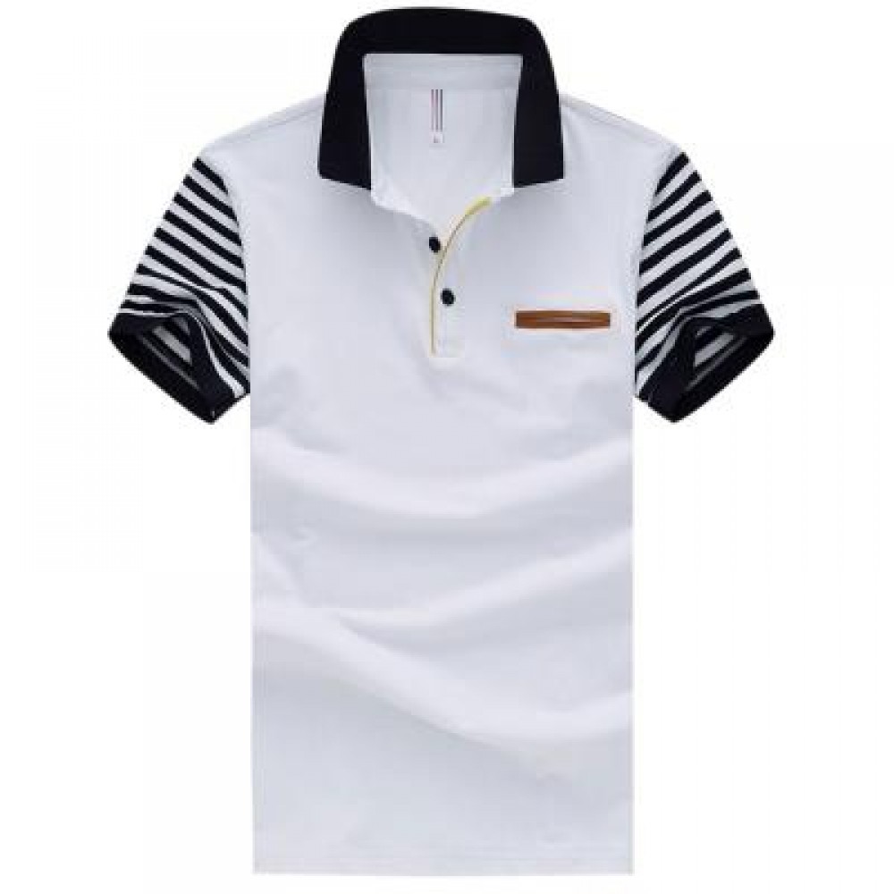 MALE PURE COTTON PATCHWORK DESIGN TURN DOWN COLLAR SHORT SLEEVE SHIRTS (WHITE) 2XL MALE PURE COTTON PATCHWORK DESIGN TURN DOWN COLLAR SHORT SLEEVE SHIRTS (WHITE) 2XL