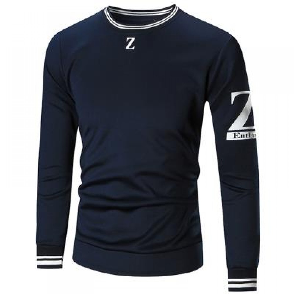CREW NECK Z PRINT SWEATSHIRT (CADETBLUE) M CREW NECK Z PRINT SWEATSHIRT (CADETBLUE) M