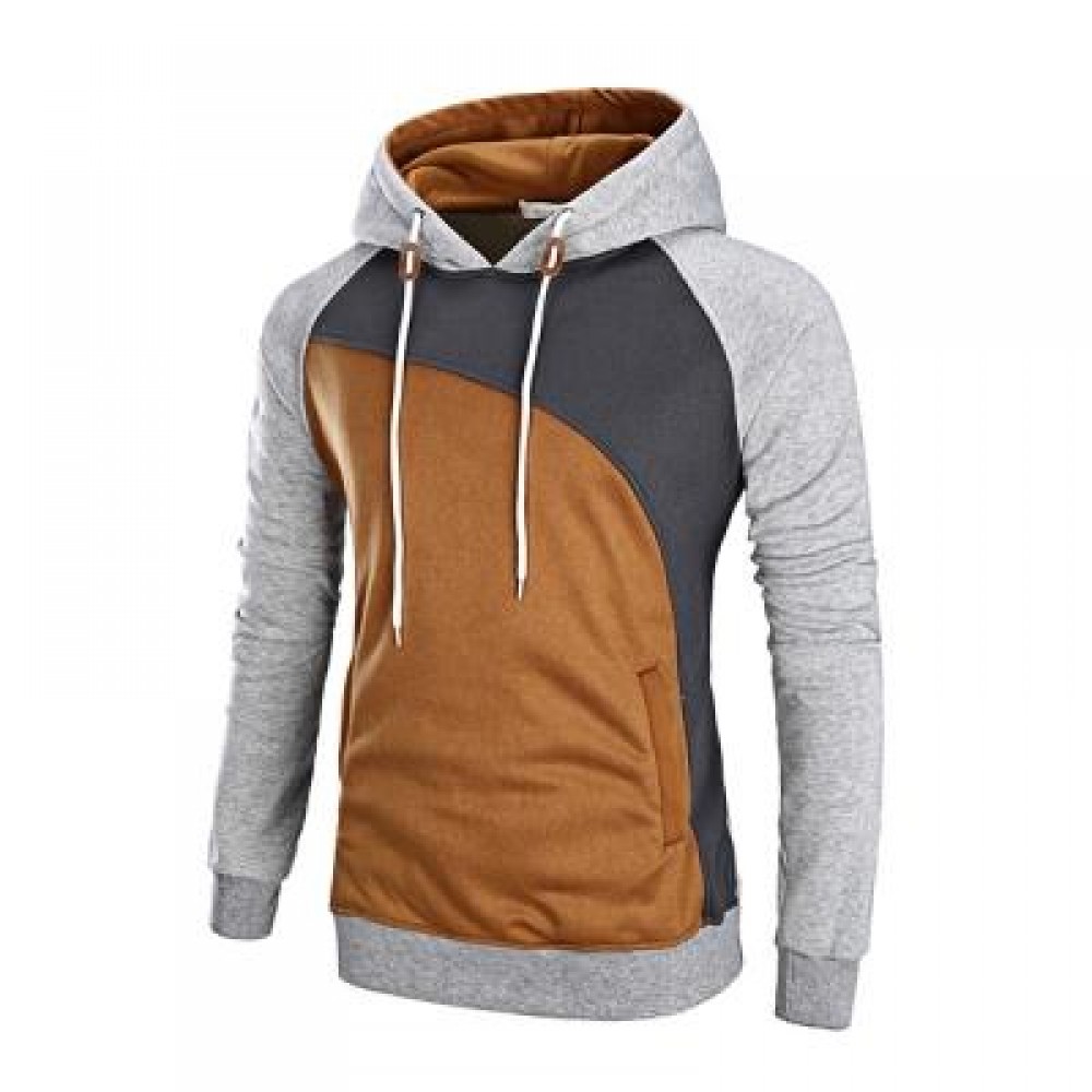 COLOR BLOCK RAGLAN SLEEVE FLEECE HOODIE (GRAY) XL COLOR BLOCK RAGLAN SLEEVE FLEECE HOODIE (GRAY) XL