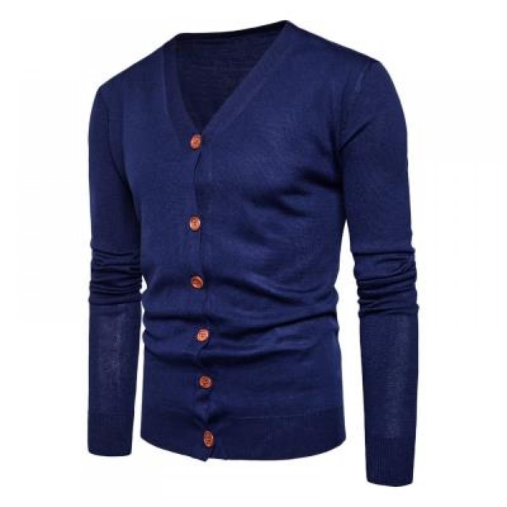 V NECK KNITTING BUTTON UP CARDIGAN (CADETBLUE) L V NECK KNITTING BUTTON UP CARDIGAN (CADETBLUE) L