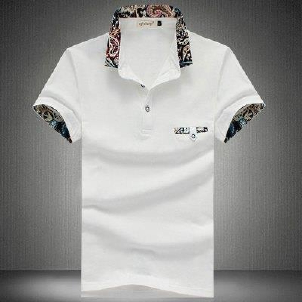 STYLISH TURN COLLAR SHORT SLEEVE SPLICED PRINTED SHEATHY SHIRT FOR MEN (WHITE) XL STYLISH TURN COLLAR SHORT SLEEVE SPLICED PRINTED SHEATHY SHIRT FOR MEN (WHITE) XL