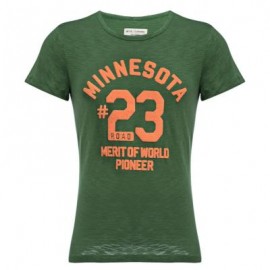 image of CASUAL ROUND COLLAR SHORT SLEEVE LETTER NUMBER PRINT T-SHIRT FOR MEN (GREEN L/XL/2XL) L