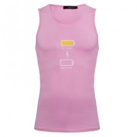 image of REFRESHING ROUND COLLAR CARTOON PRINT CANDY COLOR TANK TOP FOR MEN (PINK) 3XL