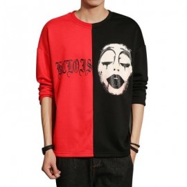 image of COLOR BLOCK PANEL GRIMACE GRAPHIC PRINT T-SHIRT (COLORMIX) XL