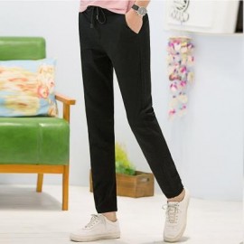 image of BAIYUAN TROUSERS BRAND DESIGNER MALE HAREM LEGGINGS PANTS BLACK (BLACK 2R2610#) 34