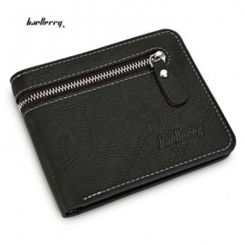 image of BAELLERRY OPEN ZIPPER LETTER EMBELLISHMENT MEN SHORT WALLET (ARMY GREEN) HORIZONTAL