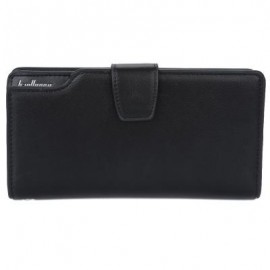 image of MULTI FUNCTIONAL VERTICAL CLUTCH WALLETS ZIPPER CARD HOLDER FOR MEN (BLACK) 10.5 x 3 x 19.5