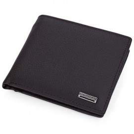 image of LETTER EMBELLISHMENT SOLID COLOR OPEN HORIZONTAL WALLET FOR MEN (COFFEE) HORIZONTAL
