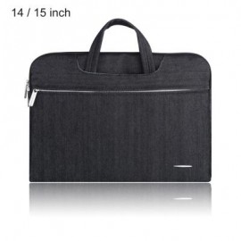image of SSIMOO 2 IN 1 WATER RESISTANT JEAN FABRIC LAPTOP BAG TABLET ZIPPER POUCH SLEEVE FOR MACBOOK 14 / 15 INCH