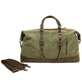 image of BELT EMBELLISHMENT DOUBLE ZIPPER CANVAS MULTI PURPOSES HANDBAG SHOULDER CROSSBODY BAG FOR MEN (ARMY GREEN)