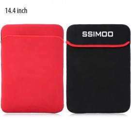 image of SSIMOO SHOCKPROOF DOUBLE-FACED FOAM FABRIC LAPTOP PROTECTIVE BAG TABLET POUCH SLEEVE FOR MACBOOK / SURFACE BOOK (BLACK AND RED)